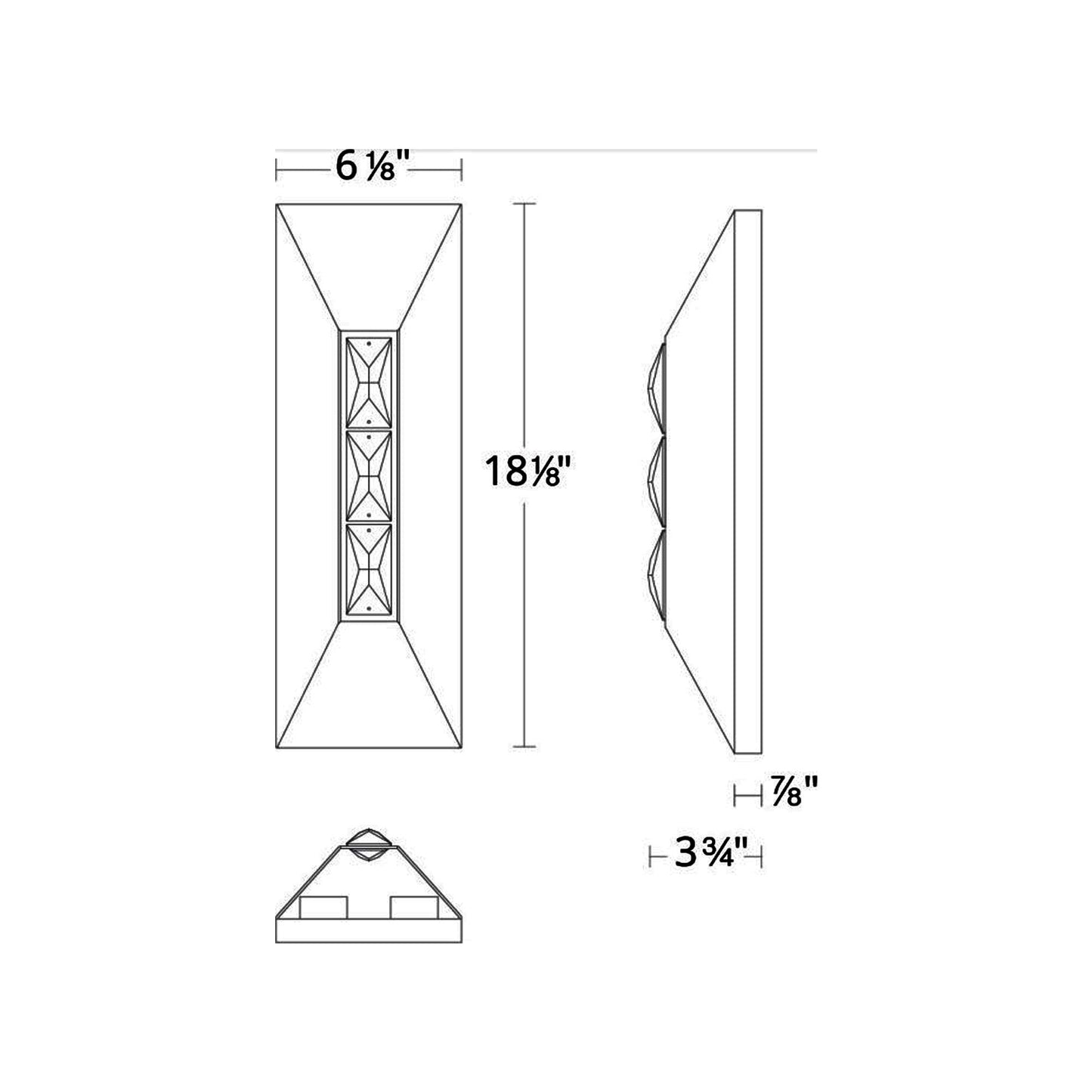 Vida Outdoor LED Wall Light - line drawing.