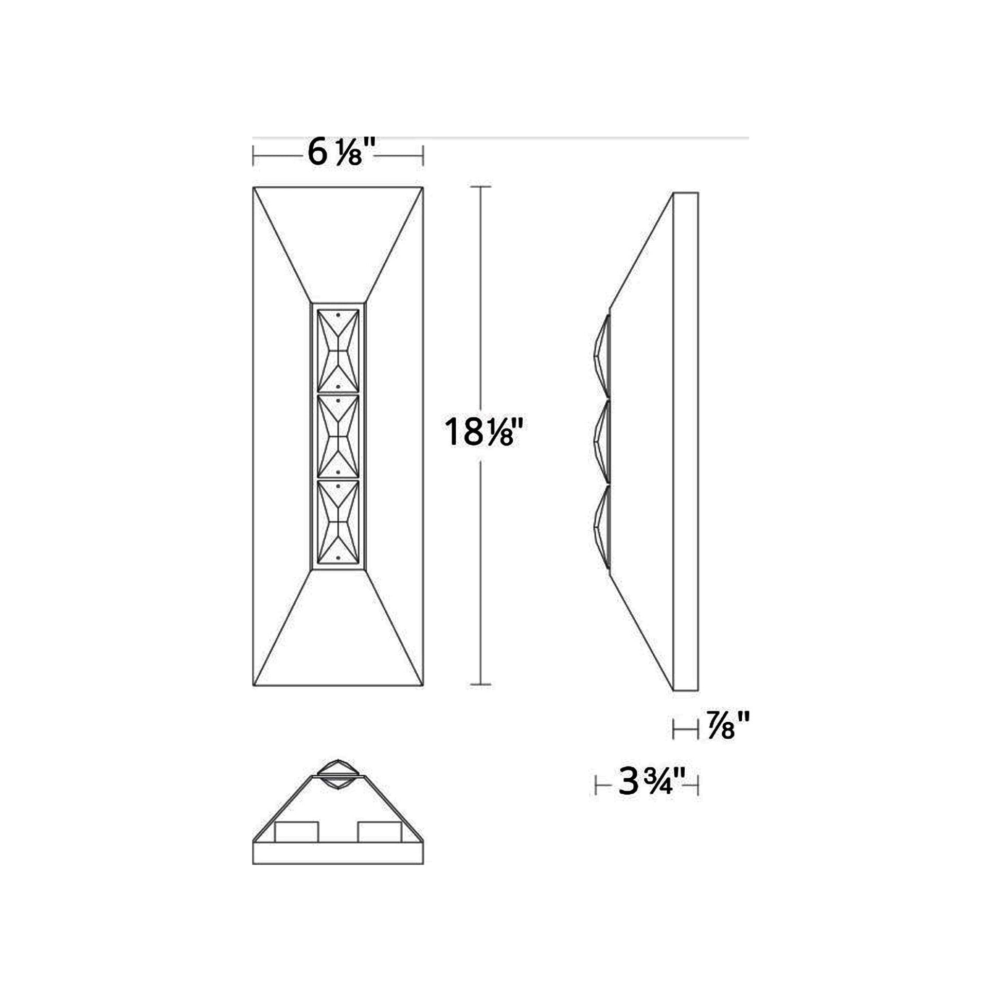 Vida Outdoor LED Wall Light - line drawing.