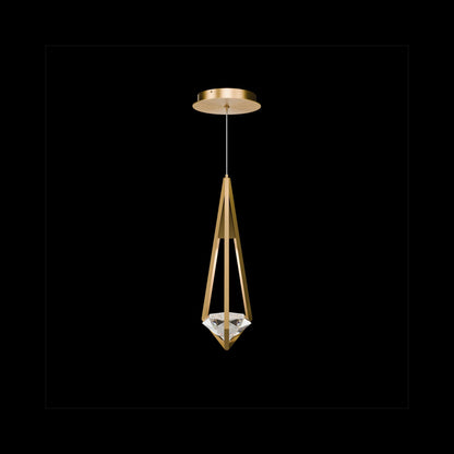Violane Mini LED Pendant Light in Aged Brass.