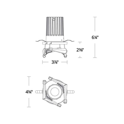 Visata LED Recessed Light - line drawing.