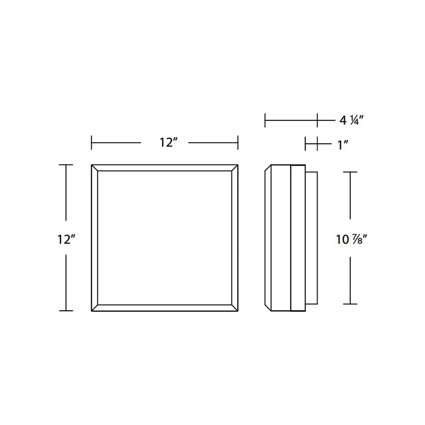 Whisper LED Flush Mount Ceiling Light - line drawing.