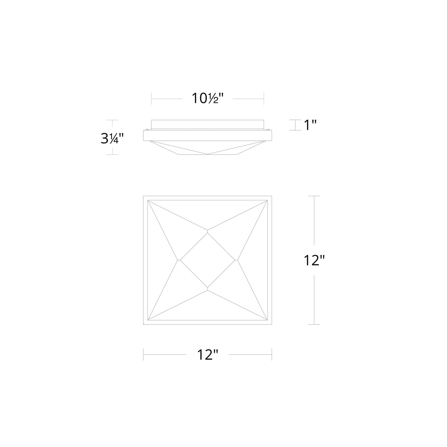 Wisteria LED Flush Mount Ceiling Light - line drawing.