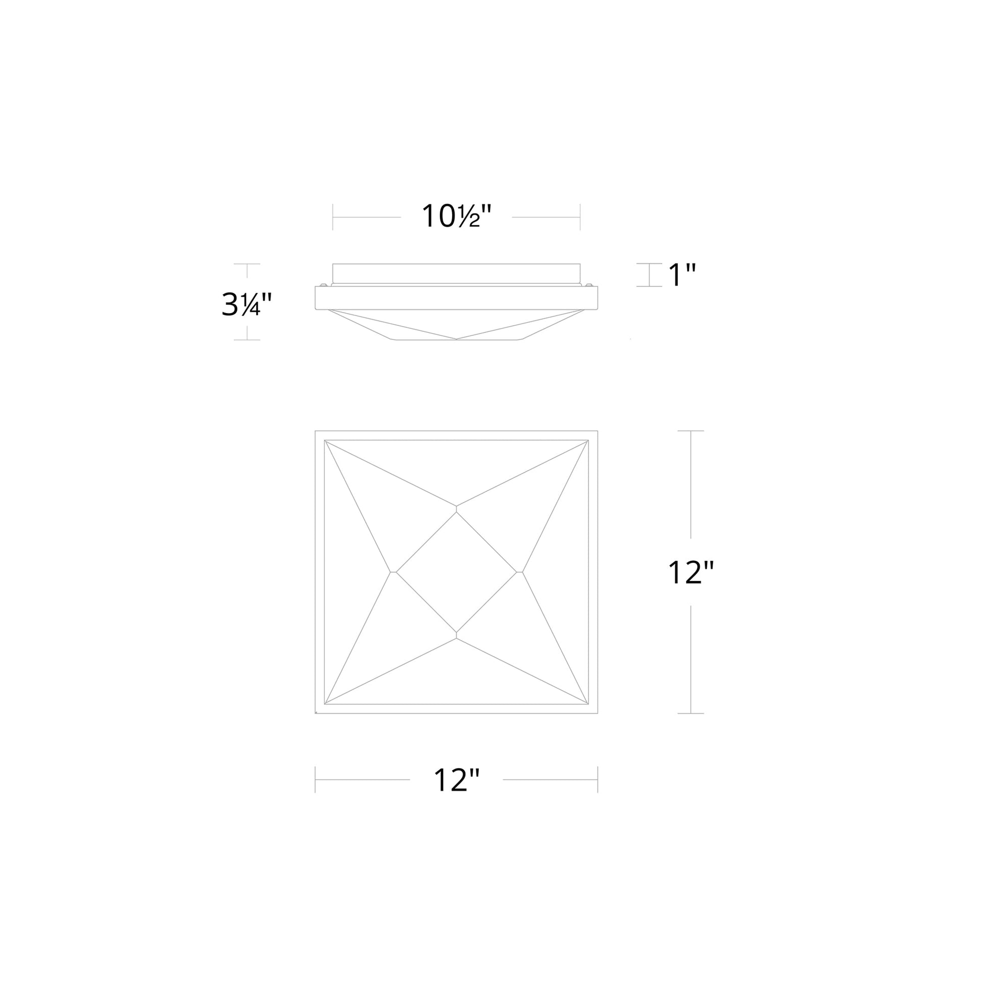 Wisteria LED Flush Mount Ceiling Light - line drawing.
