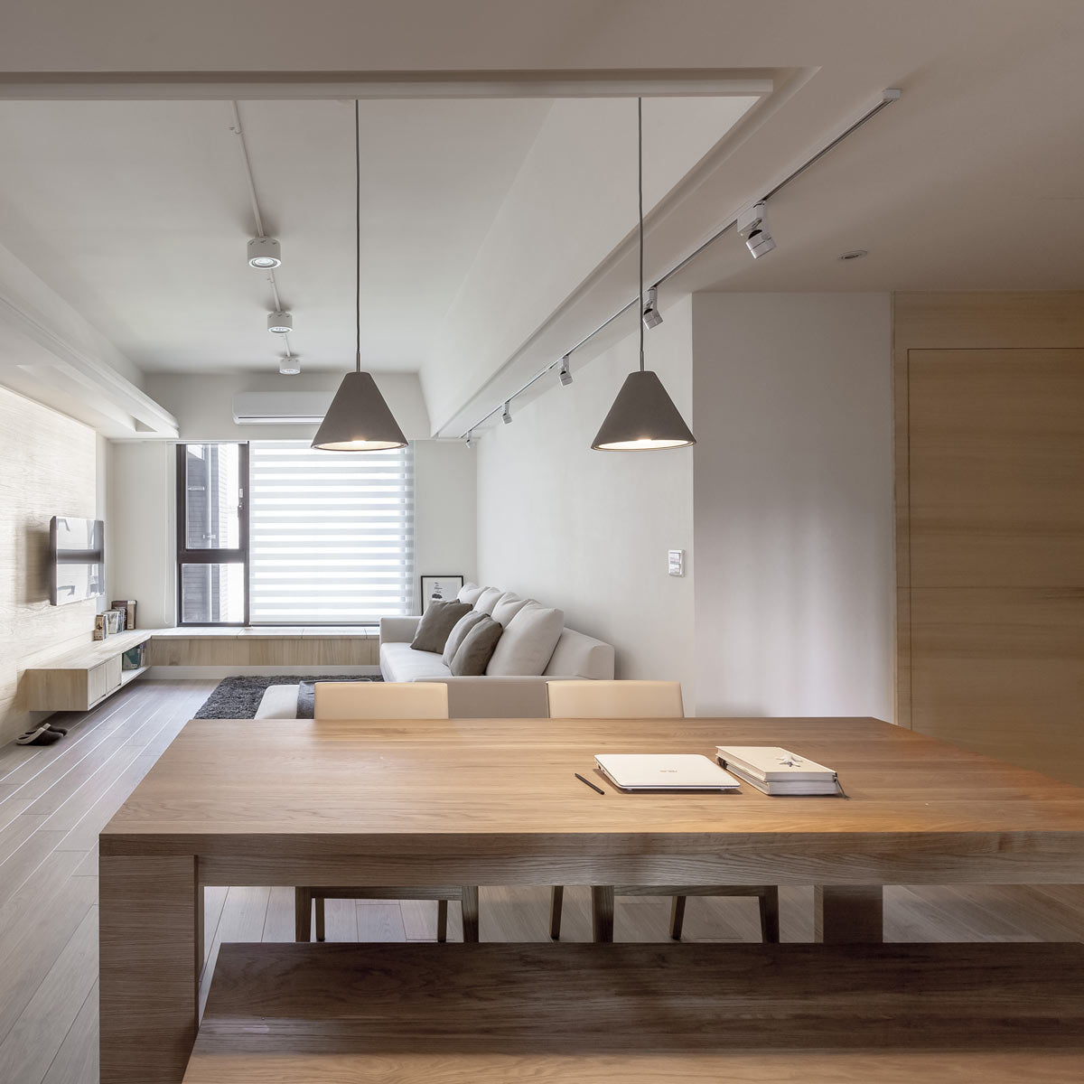 Castle Cone Pendant Light in living room.