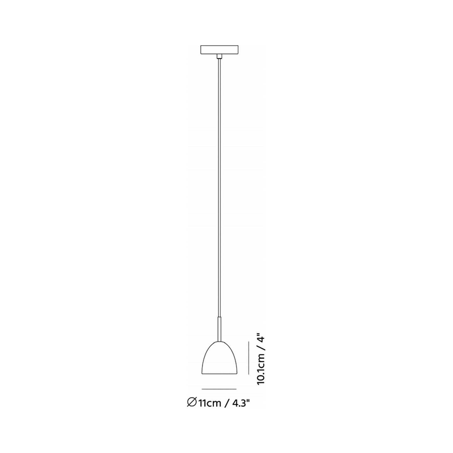 Castle Noir Pendant Light - line drawing.