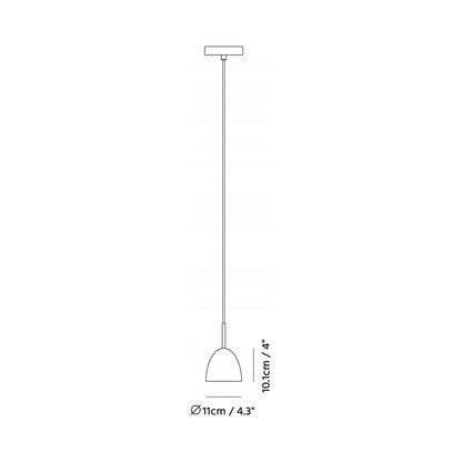 Castle Noir Pendant Light - line drawing.