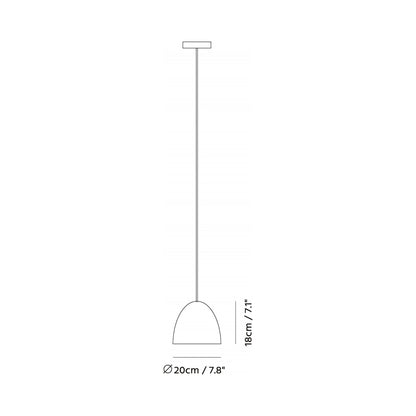Castle Noir Pendant Light - line drawing.