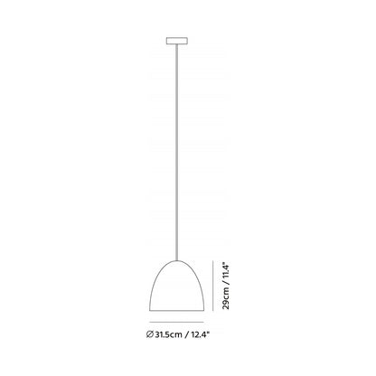 Castle Noir Pendant Light - line drawing.