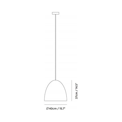 Castle Noir Pendant Light - line drawing.