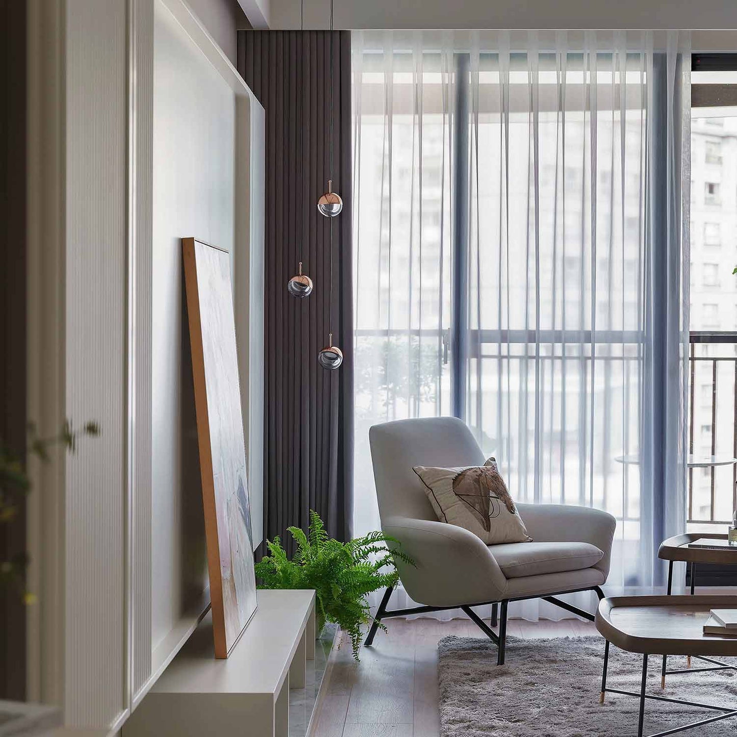 Dora LED Multi Light Pendant Light in living room.