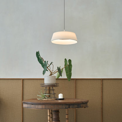Halo LED Pendant Light in living room.
