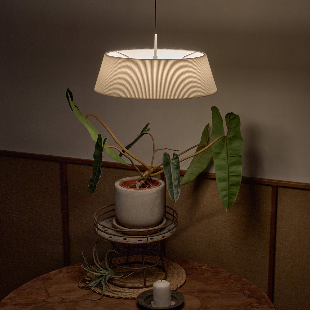 Halo LED Pendant Light in living room.
