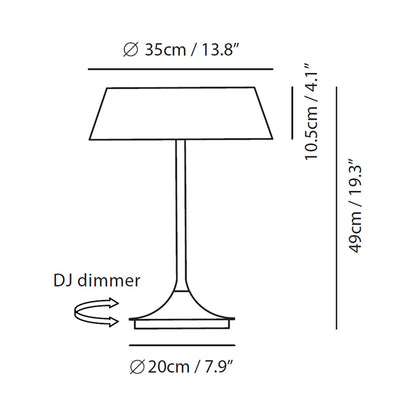 Halo LED Table Lamp - line drawing.