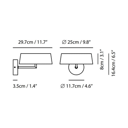 Halo LED Wall Light - line drawing.