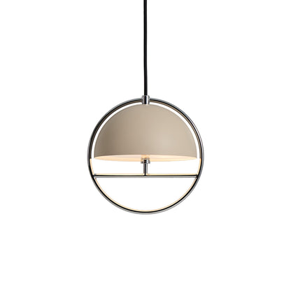 Huan Pendant Light in Oatmeal/Chrome (Large).