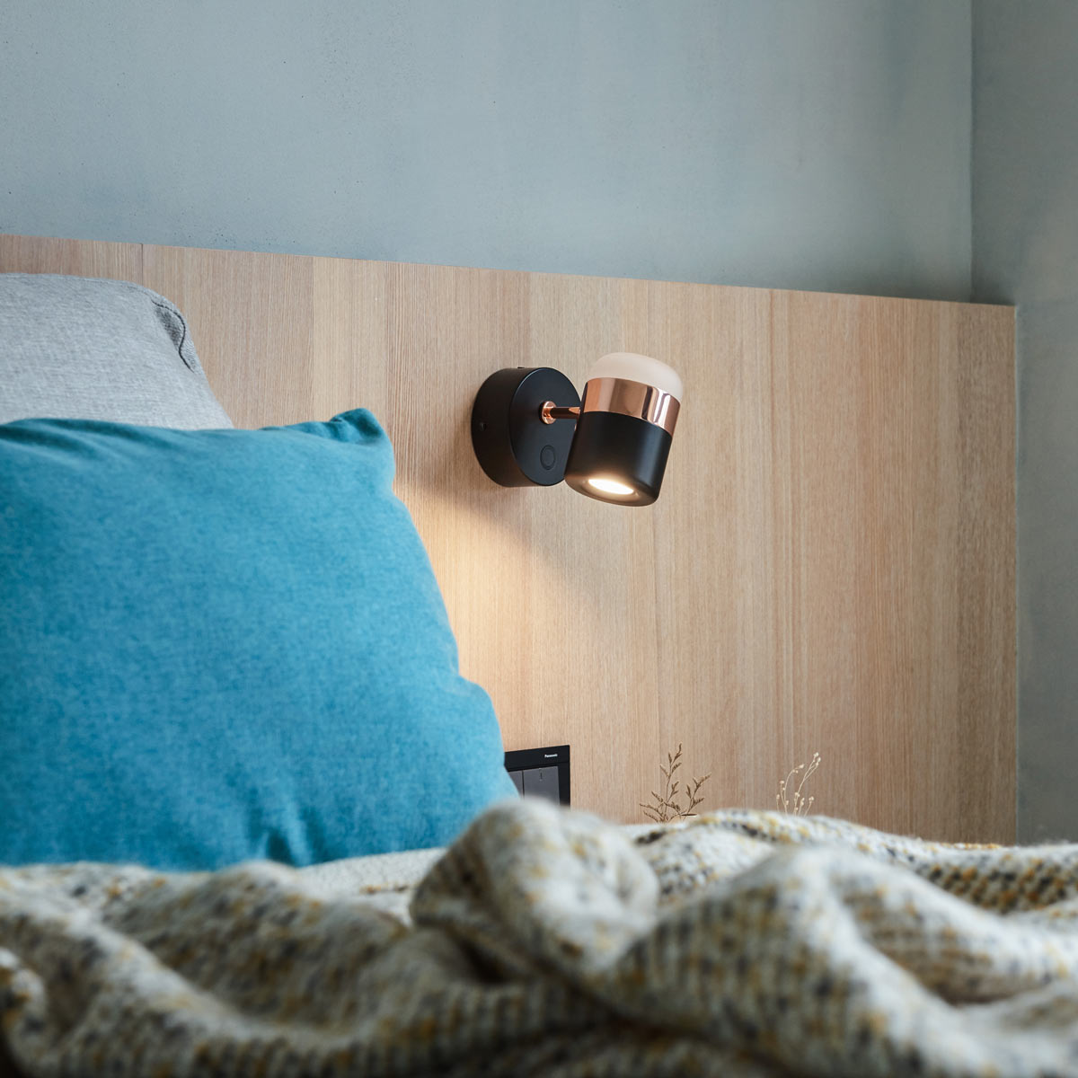 Ling LED Wall Light in bedroom.