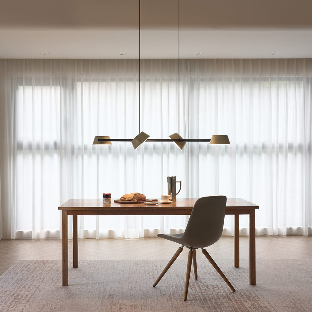 Olo 132PL4 Linear LED Pendant Light in living room.