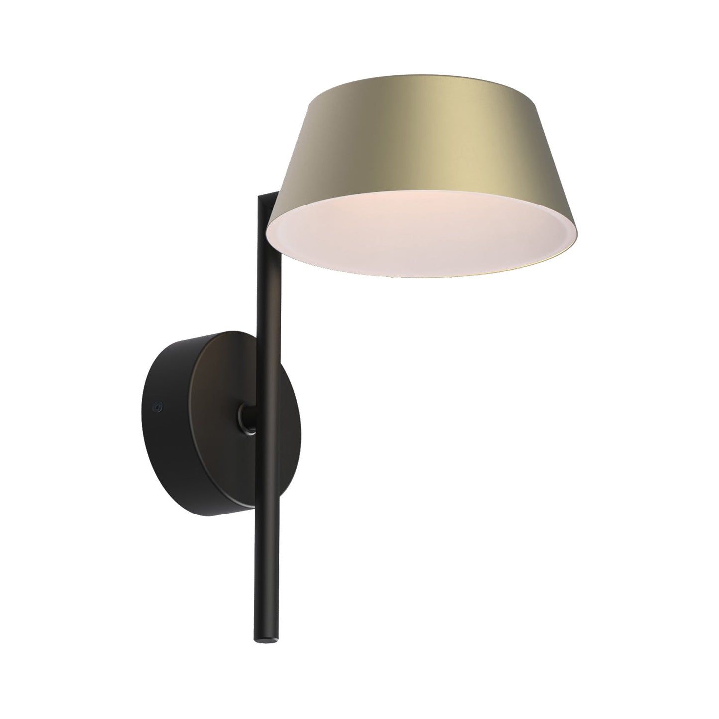 Olo 132WU LED Arm Wall Light in Champagne Gold with Matt Black.