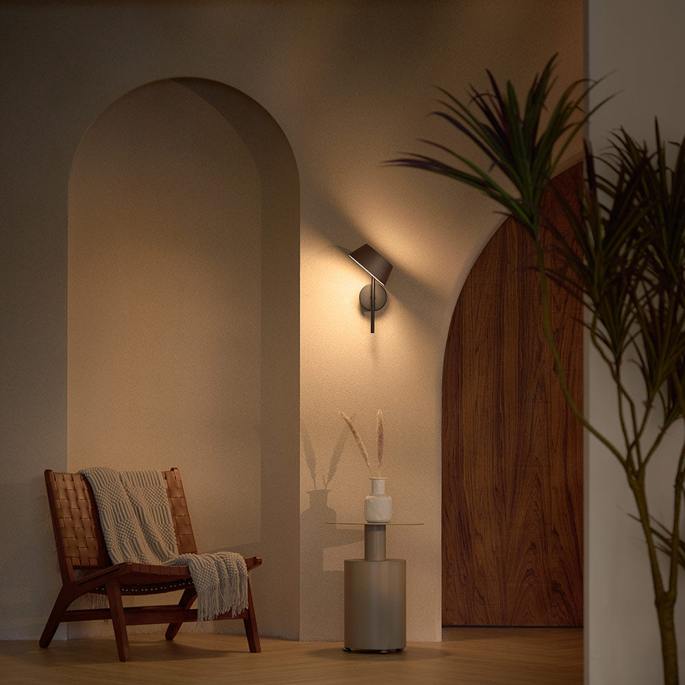 Olo 132WU LED Arm Wall Light in living room.