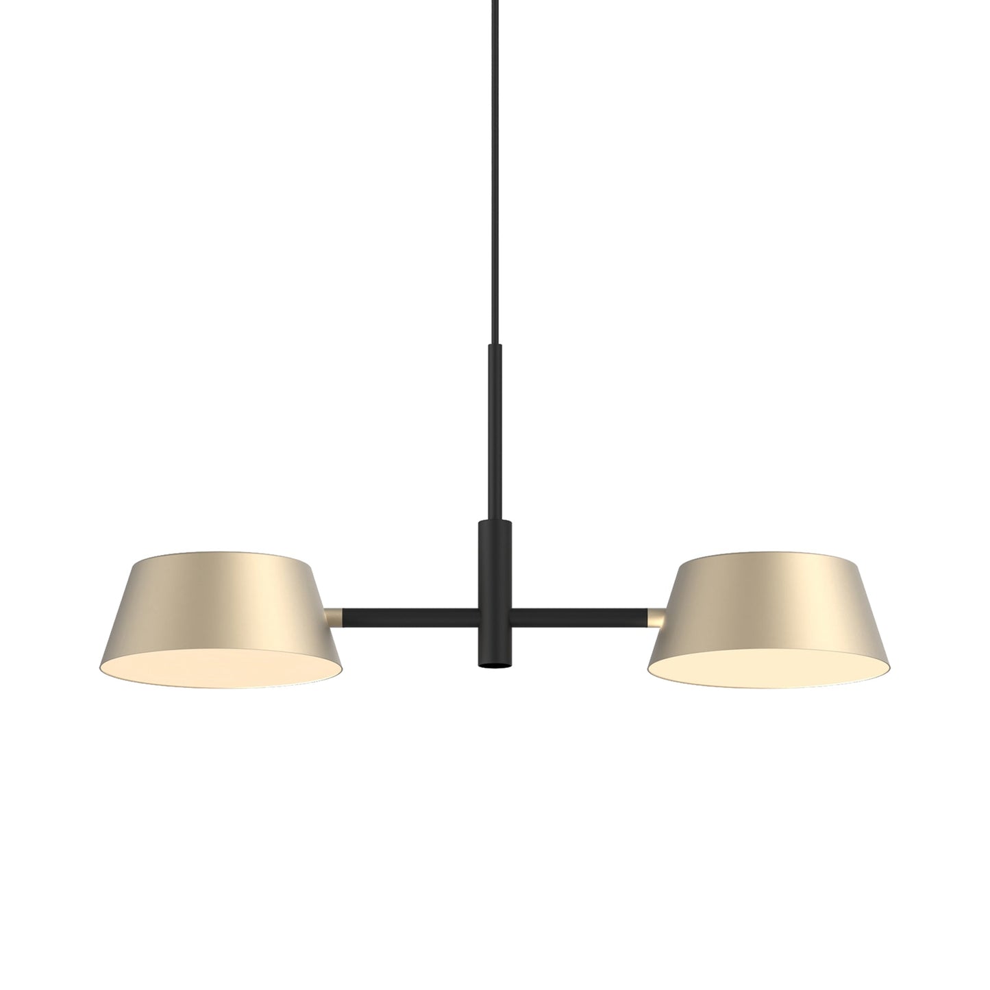 Olo LED Pendant Light in Champagne Gold with Matt Black.