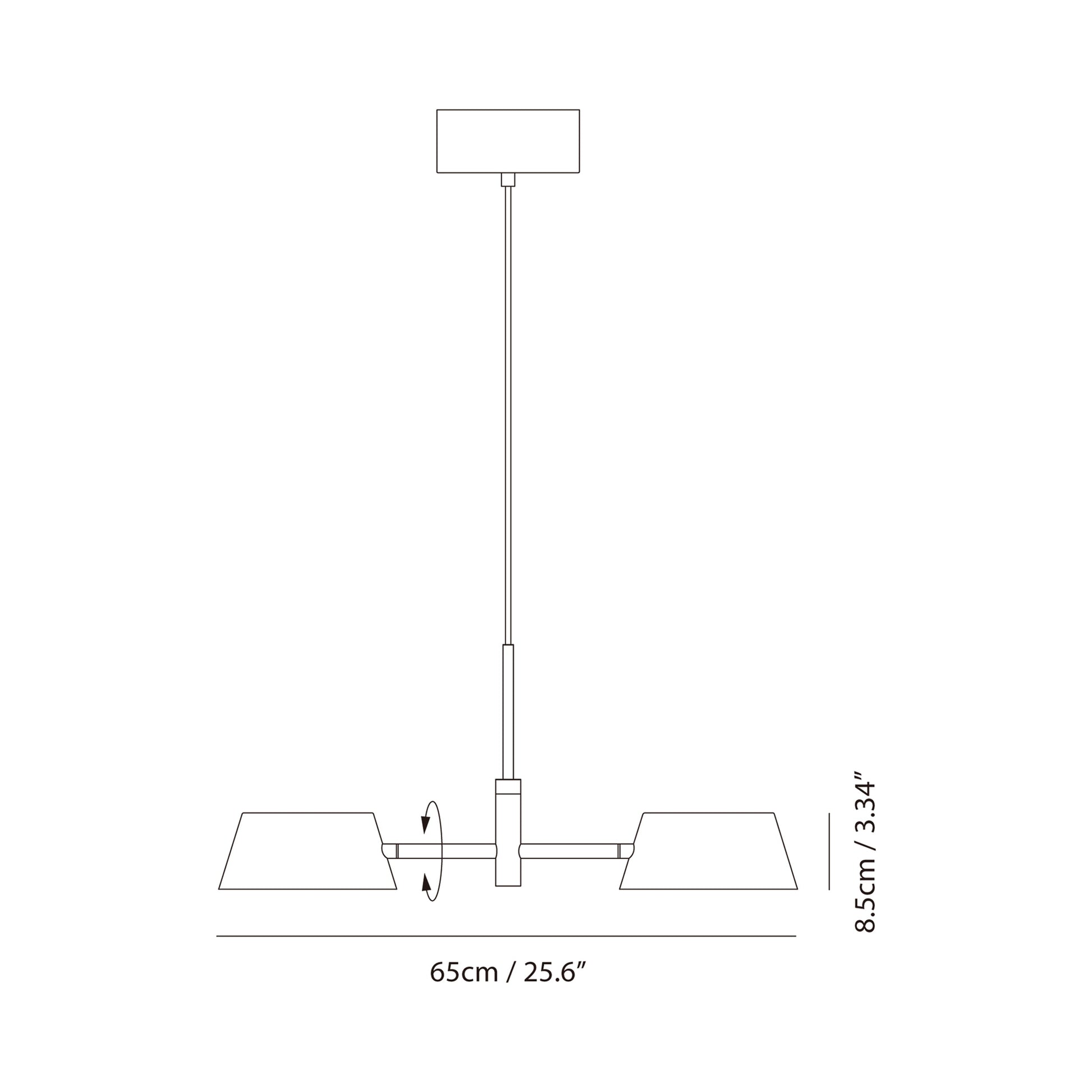Olo LED Pendant Light - line drawing.