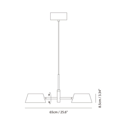 Olo LED Pendant Light - line drawing.