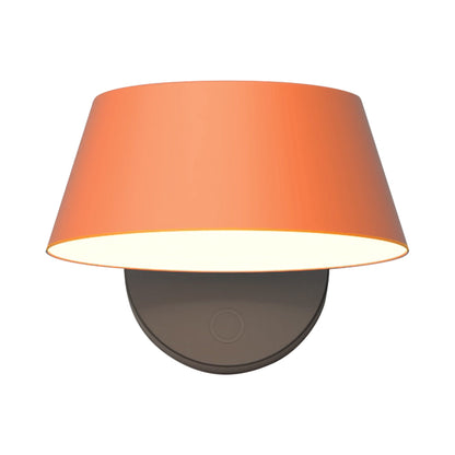 OLO LED Wall Light in Coral Orange/Matt Black (Large).