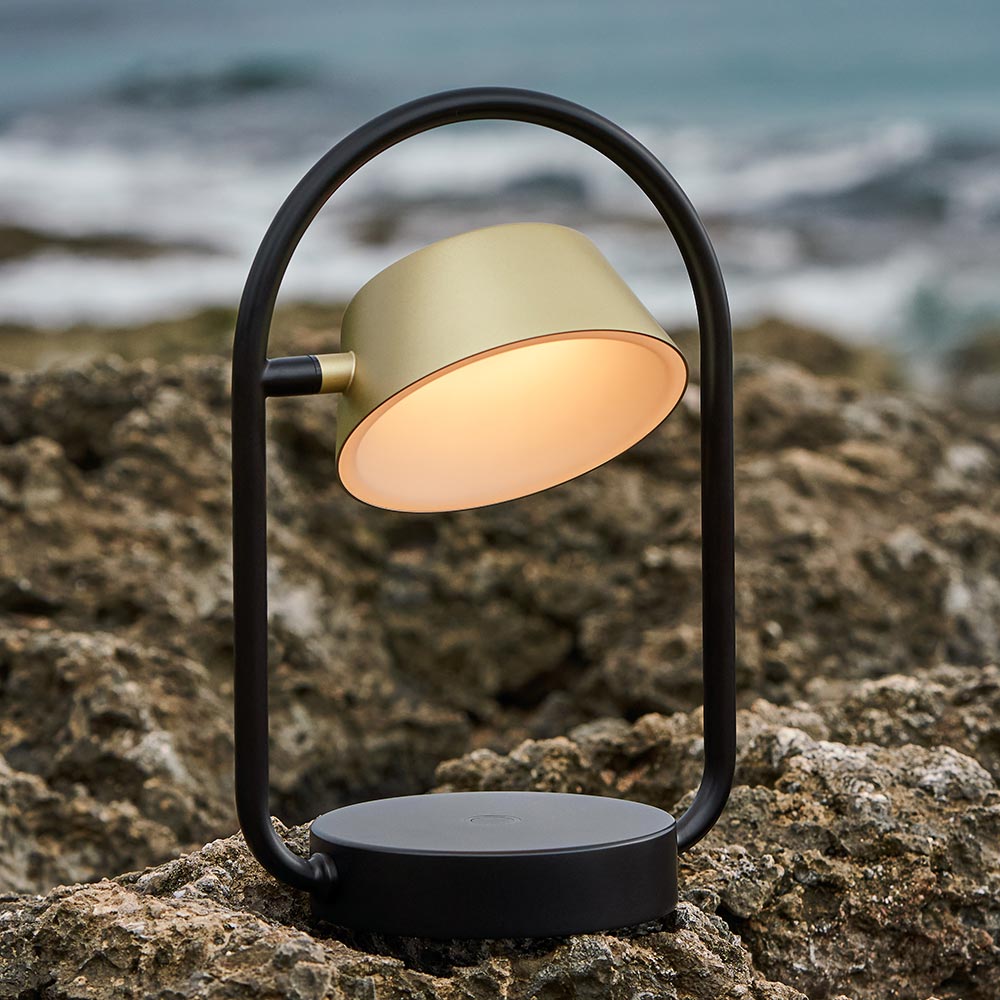 Olo Rechargeable LED Table Lamp in Outside Area.