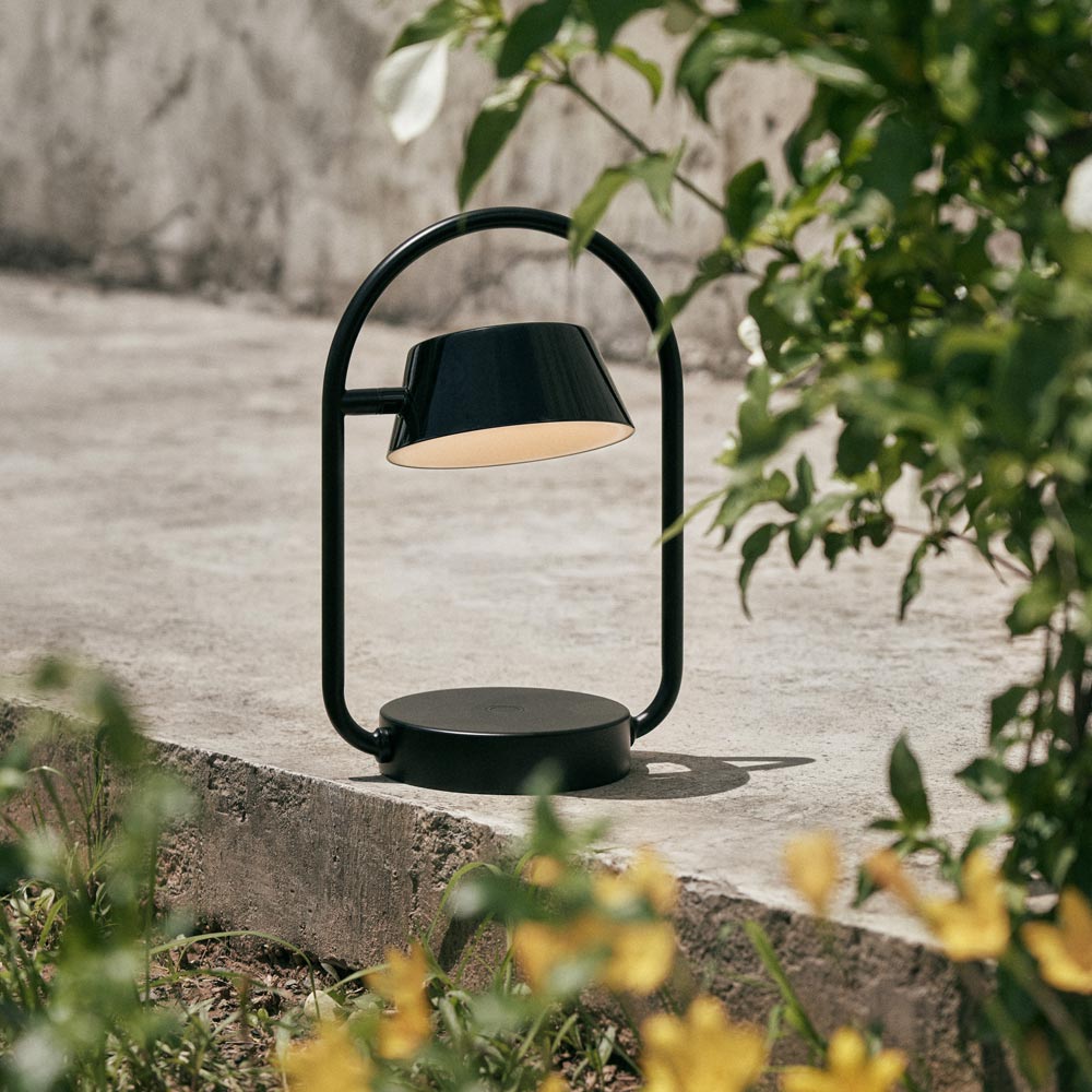 Olo Rechargeable LED Table Lamp in Outside Area.