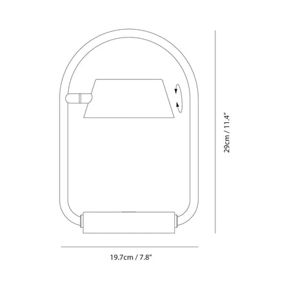 Olo Rechargeable LED Table Lamp - line drawing.