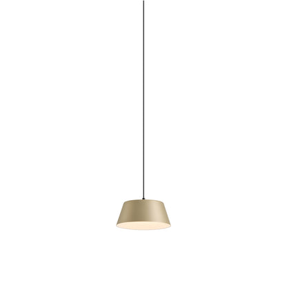 Olo Single LED Pendant Light in Champagne Gold.