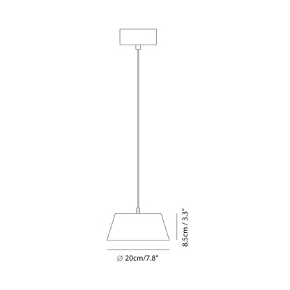 Olo Single LED Pendant Light - line drawing.