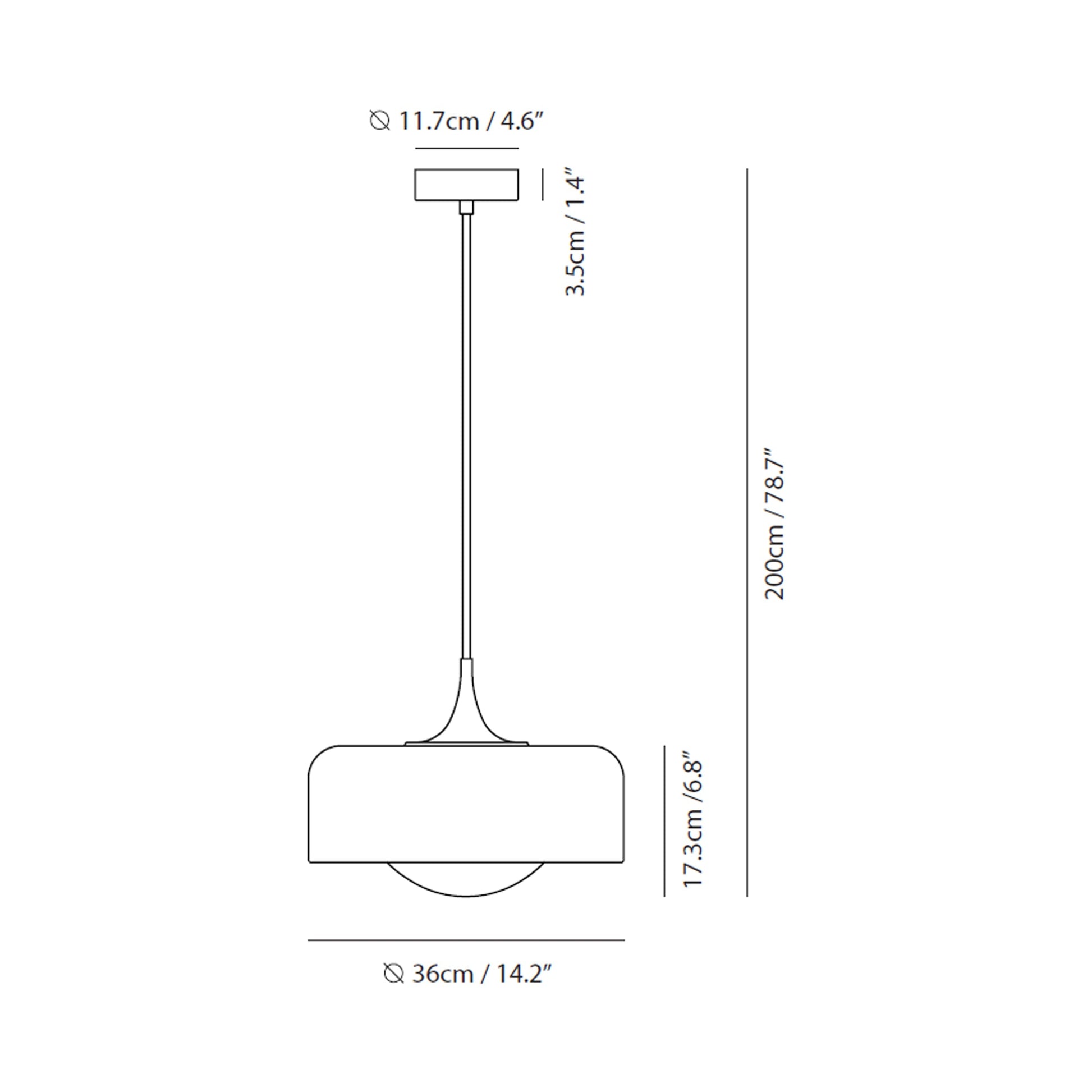 Pensee LED Pendant Light - line drawing.