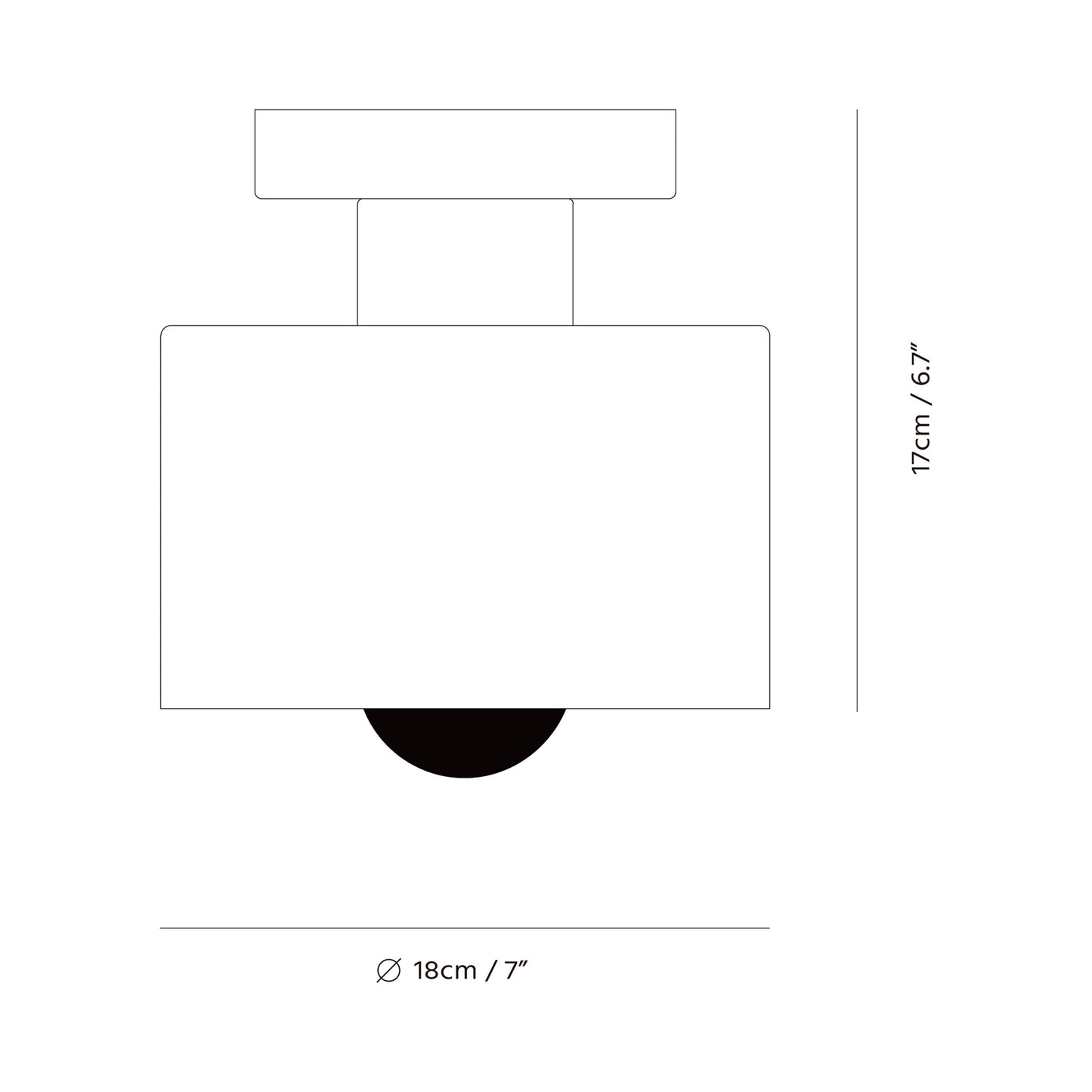 Snow Flake Ceiling / Wall Light - line drawing.