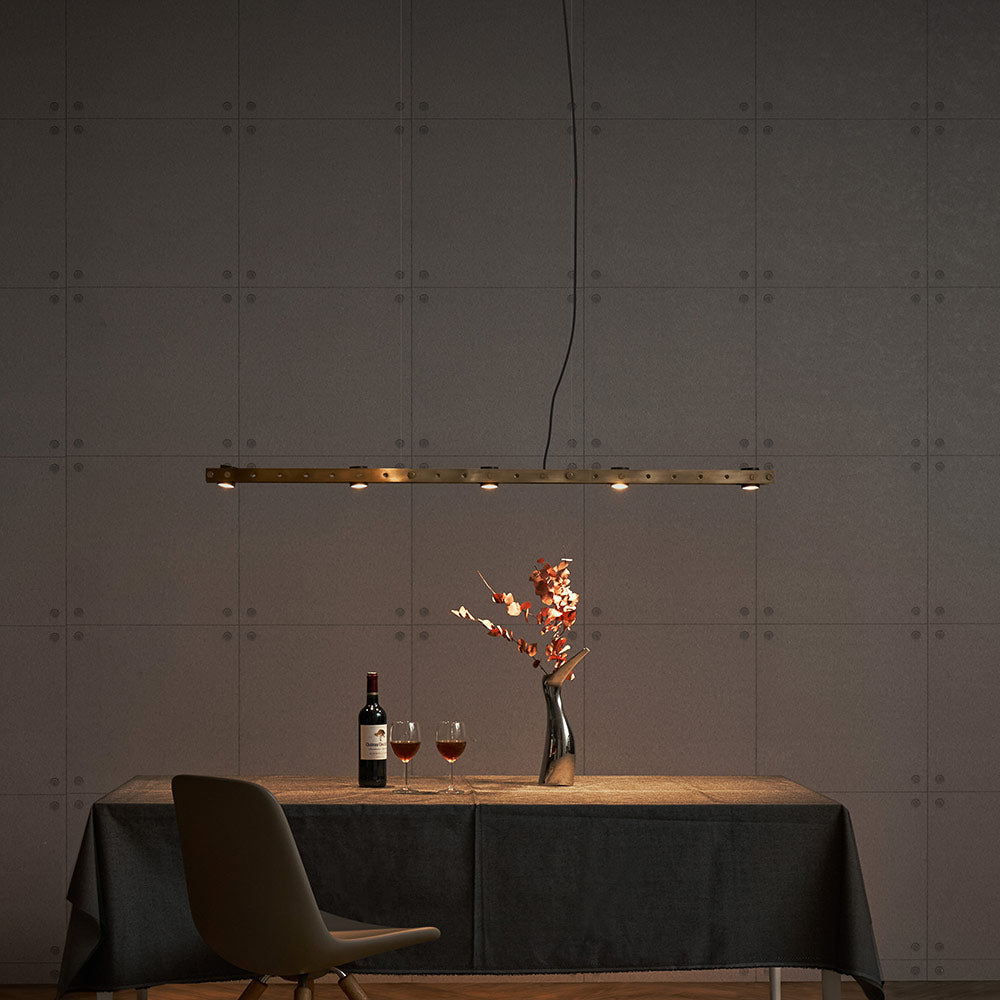 Tram LED Pendant Light in dining room.