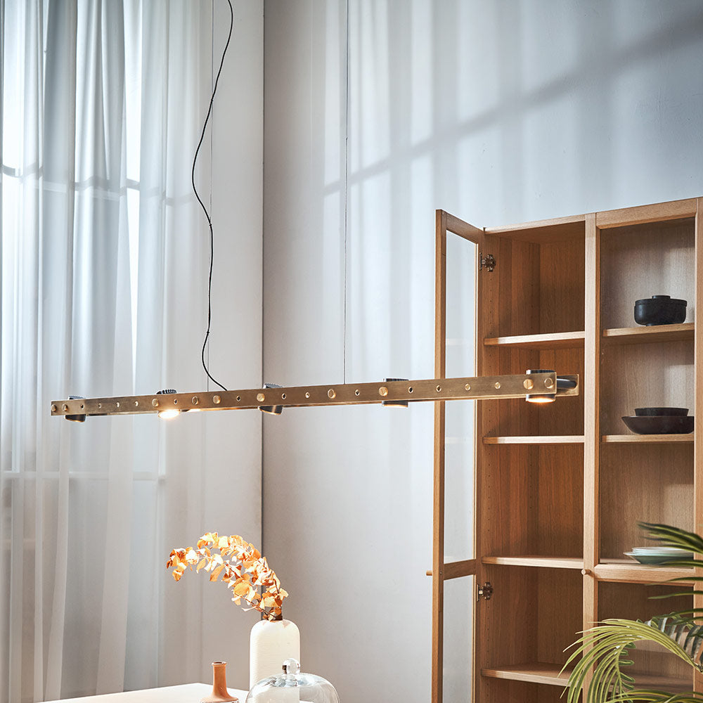 Tram LED Pendant Light in dining room.