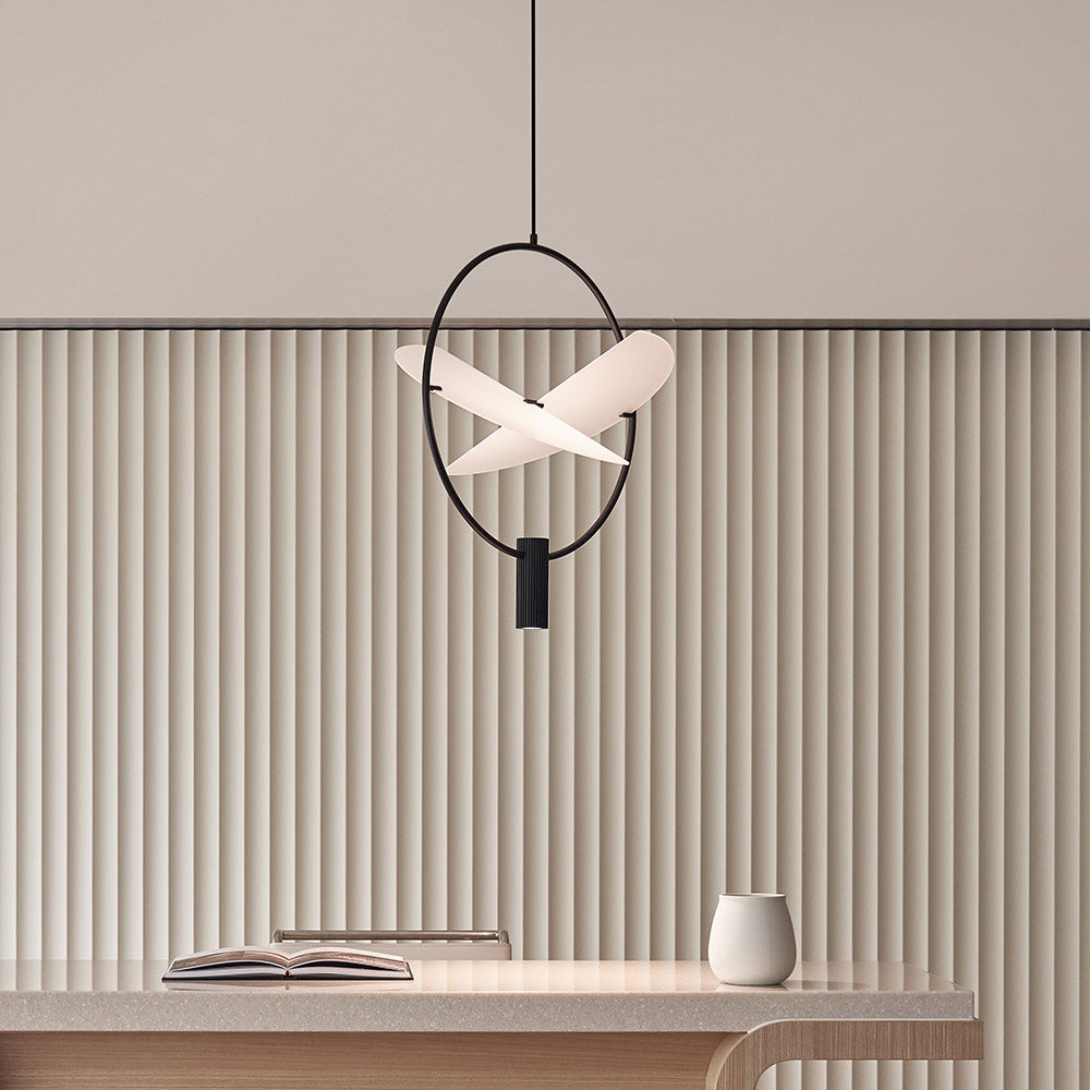 Wing LED Pendant Light in living room.