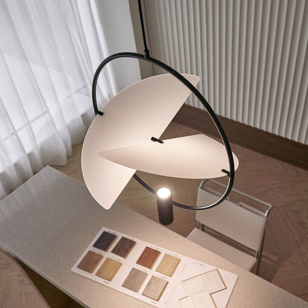 Wing LED Pendant Light in living room.