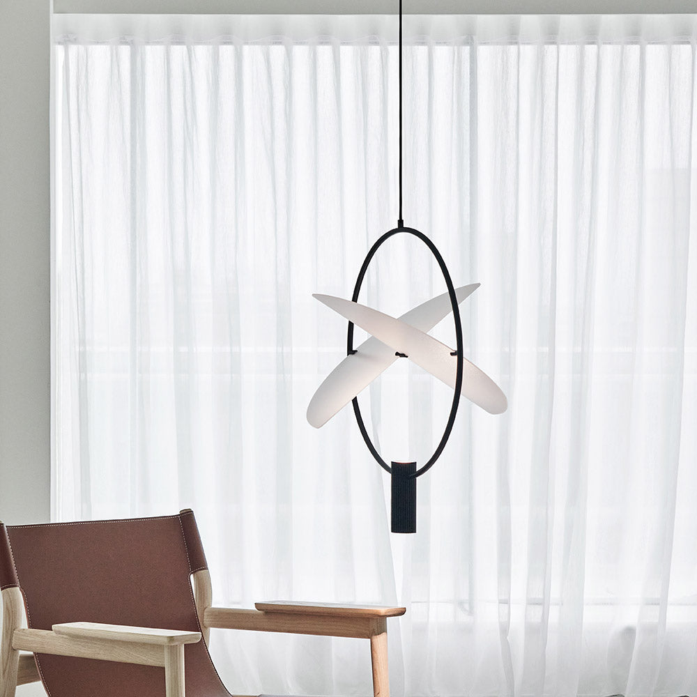 Wing LED Pendant Light in living room.