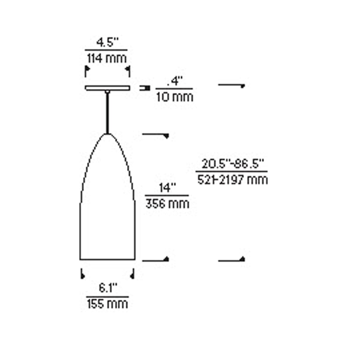 Signal Pendant Light - line drawing.