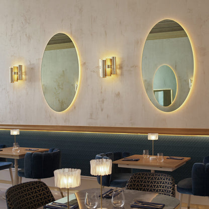 Accordeon Battery LED Table Lamp in restaurant.