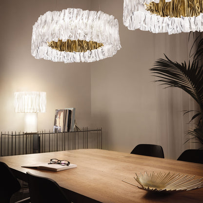 Accordeon Table Lamp in dining room.