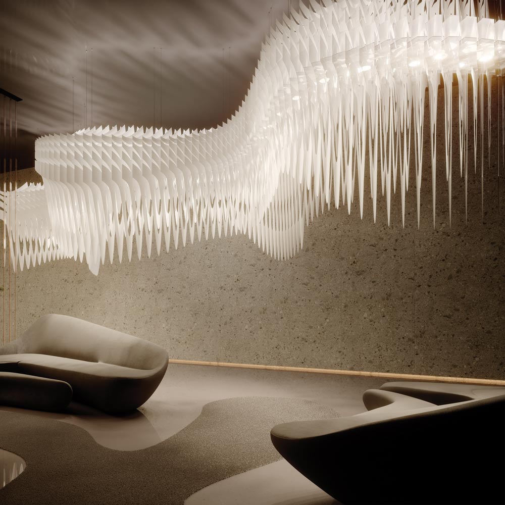 Aria Infinita Pendant Light in hall.