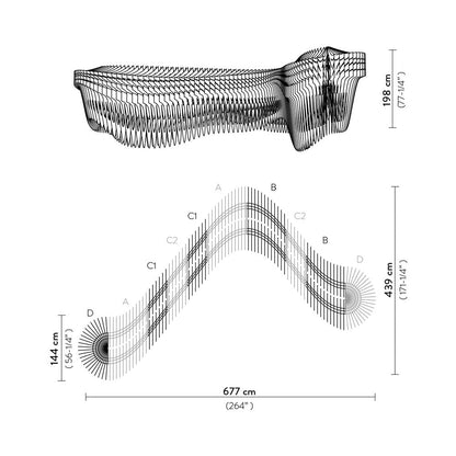 Aria Infinita Pendant Light - line drawing.