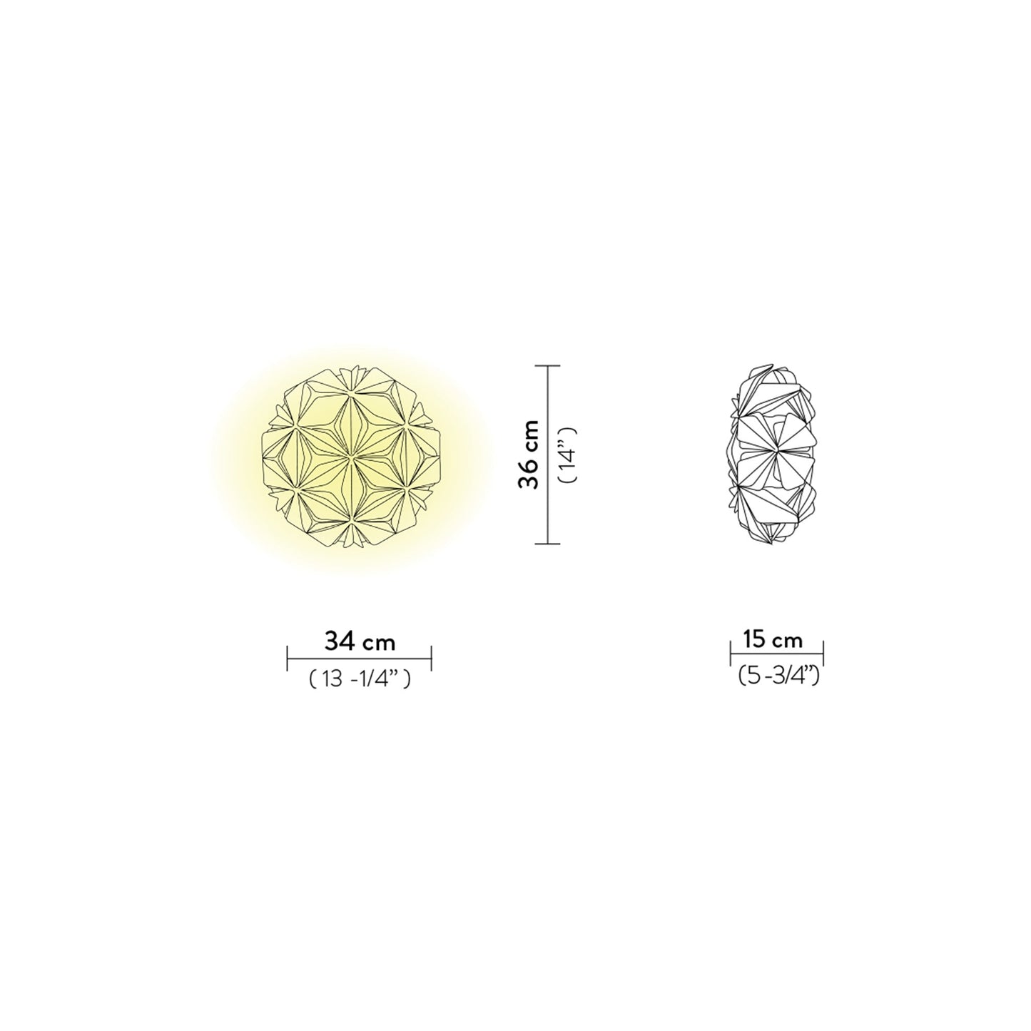 C'est La Vie Ceiling / Wall Light - line drawing.