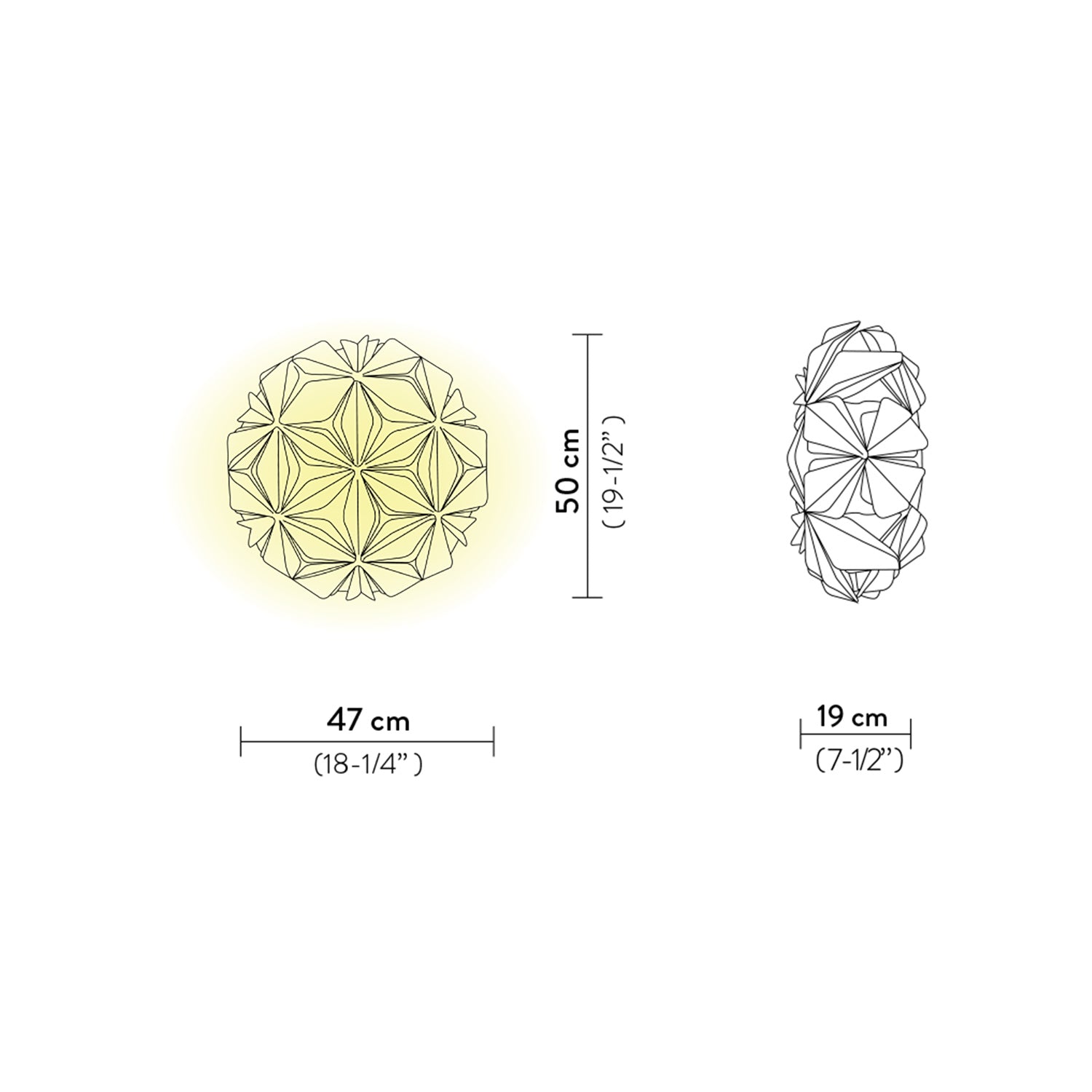 C'est La Vie Ceiling / Wall Light - line drawing.