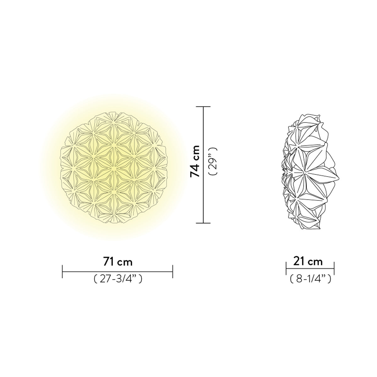 C'est La Vie Ceiling / Wall Light - line drawing.