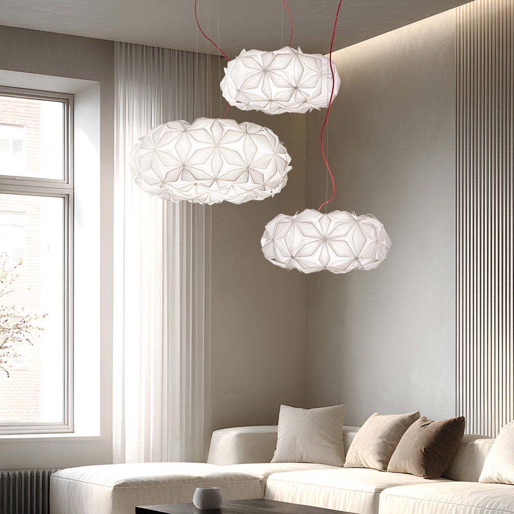 C'est La Vie Pendant Light in living room.