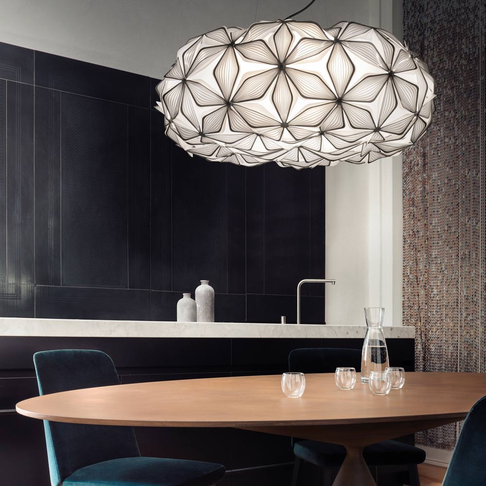C'est La Vie Pendant Light in kitchen.