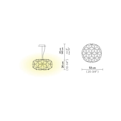 C'est La Vie Pendant Light - line drawing.